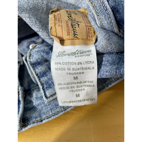 Vintage Levi Strauss Signature Denim Trucker Jacket Kids Medium Grunge Chore - Picture 7 of 8